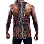 Blue And Red Snakeskin Print Training Tank Top