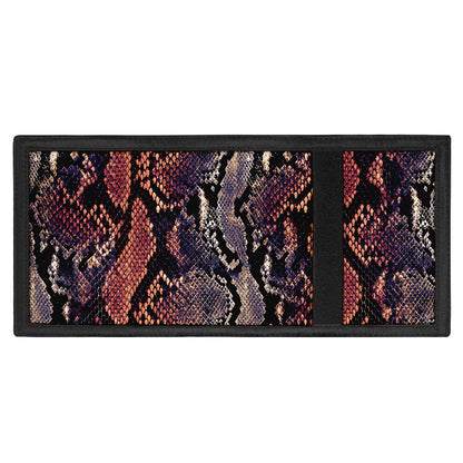 Blue And Red Snakeskin Print Trifold Wallet