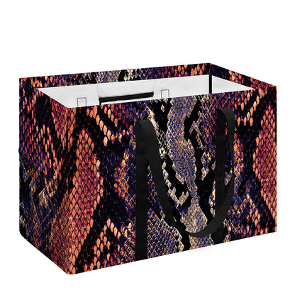 Blue And Red Snakeskin Print Utility Tote Bag