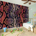 Blue And Red Snakeskin Print Wall Sticker