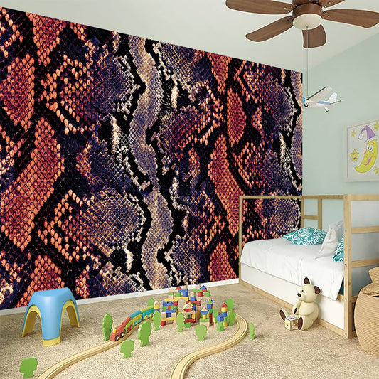 Blue And Red Snakeskin Print Wall Sticker