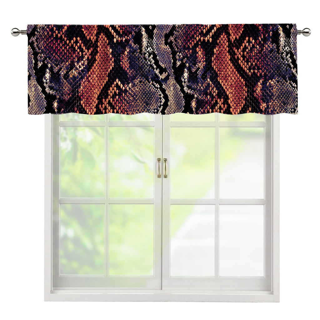 Blue And Red Snakeskin Print Window Valance