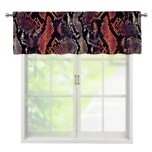 Blue And Red Snakeskin Print Window Valance