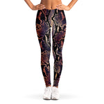 Blue And Red Snakeskin Print Women's Leggings