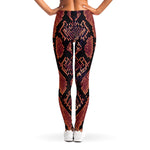 Blue And Red Snakeskin Print Women's Leggings