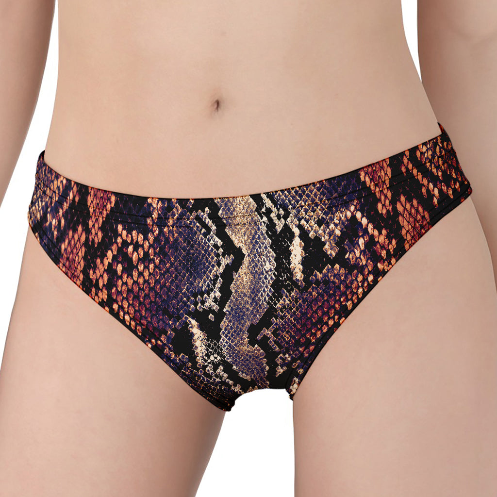 Blue And Red Snakeskin Print Women's Panties