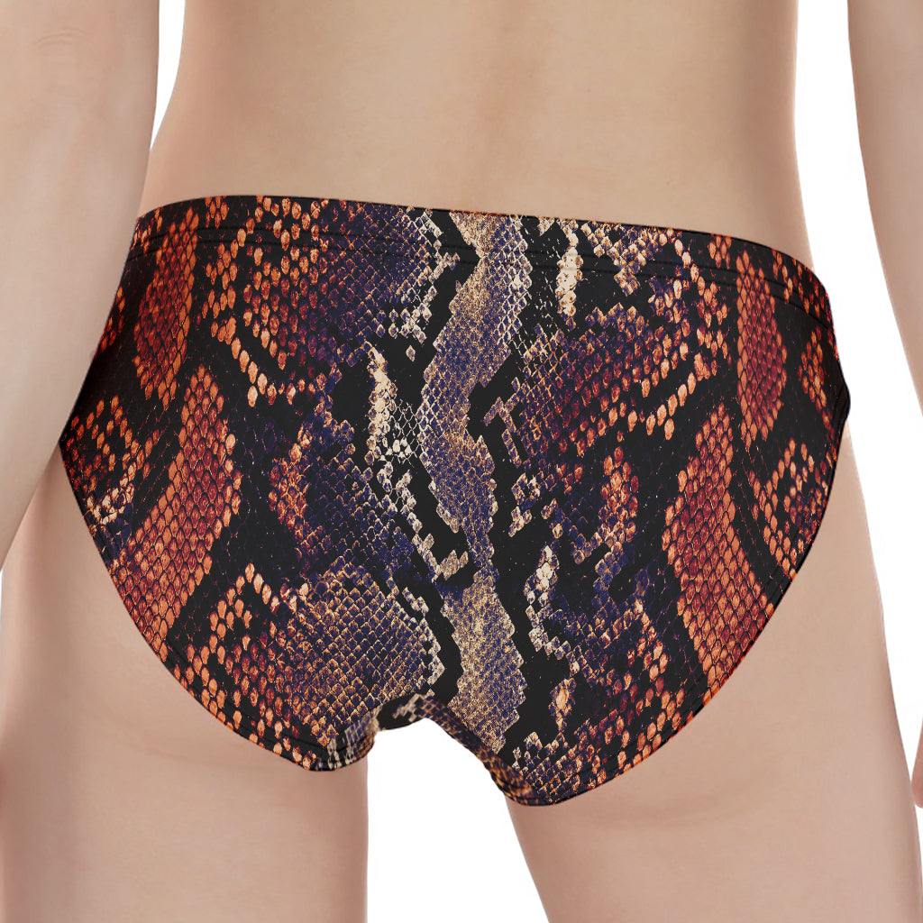 Blue And Red Snakeskin Print Women's Panties