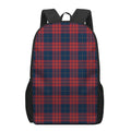 Blue And Red Tartan Pattern Print 17 Inch Backpack
