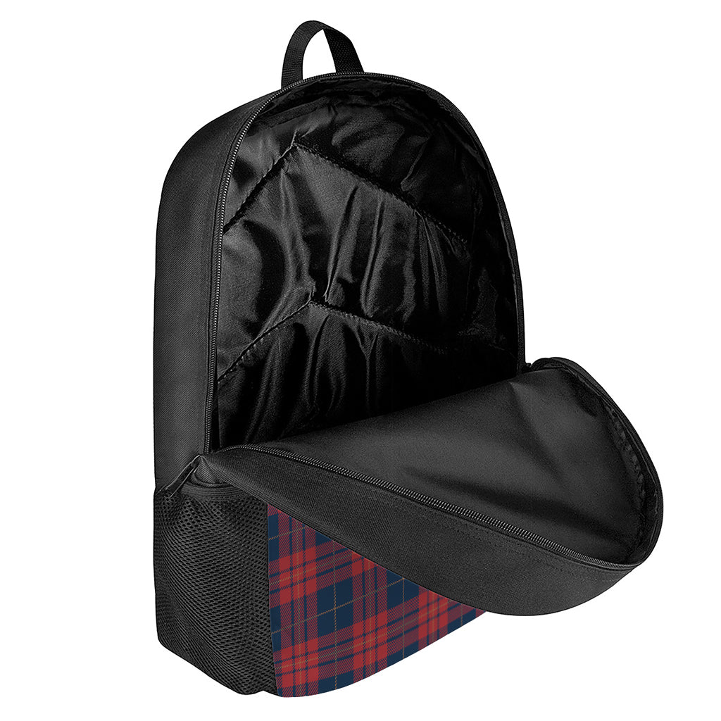 Blue And Red Tartan Pattern Print 17 Inch Backpack