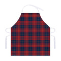 Blue And Red Tartan Pattern Print Adjustable Apron