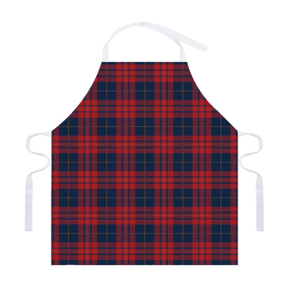 Blue And Red Tartan Pattern Print Adjustable Apron