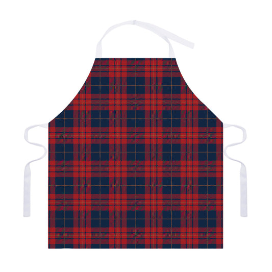 Blue And Red Tartan Pattern Print Adjustable Apron
