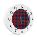 Blue And Red Tartan Pattern Print Alarm Clock