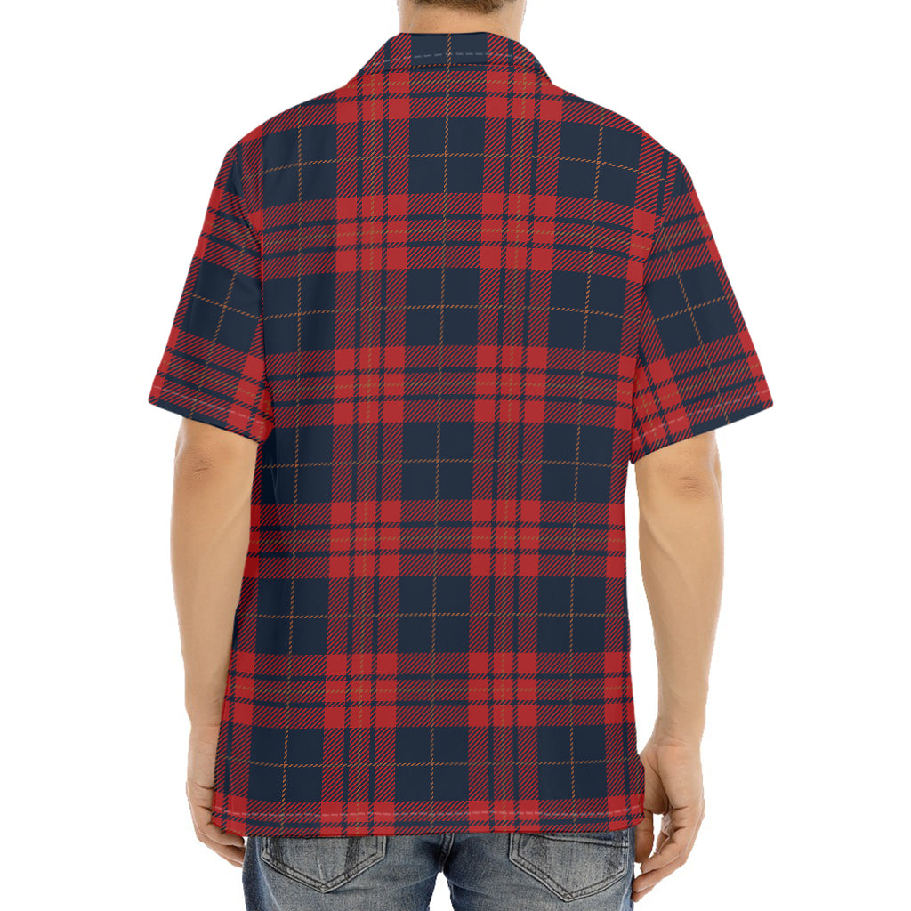 Blue And Red Tartan Pattern Print Aloha Shirt