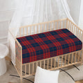 Blue And Red Tartan Pattern Print Baby Crib Sheet