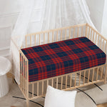 Blue And Red Tartan Pattern Print Baby Crib Sheet