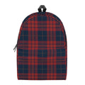 Blue And Red Tartan Pattern Print School Backpack