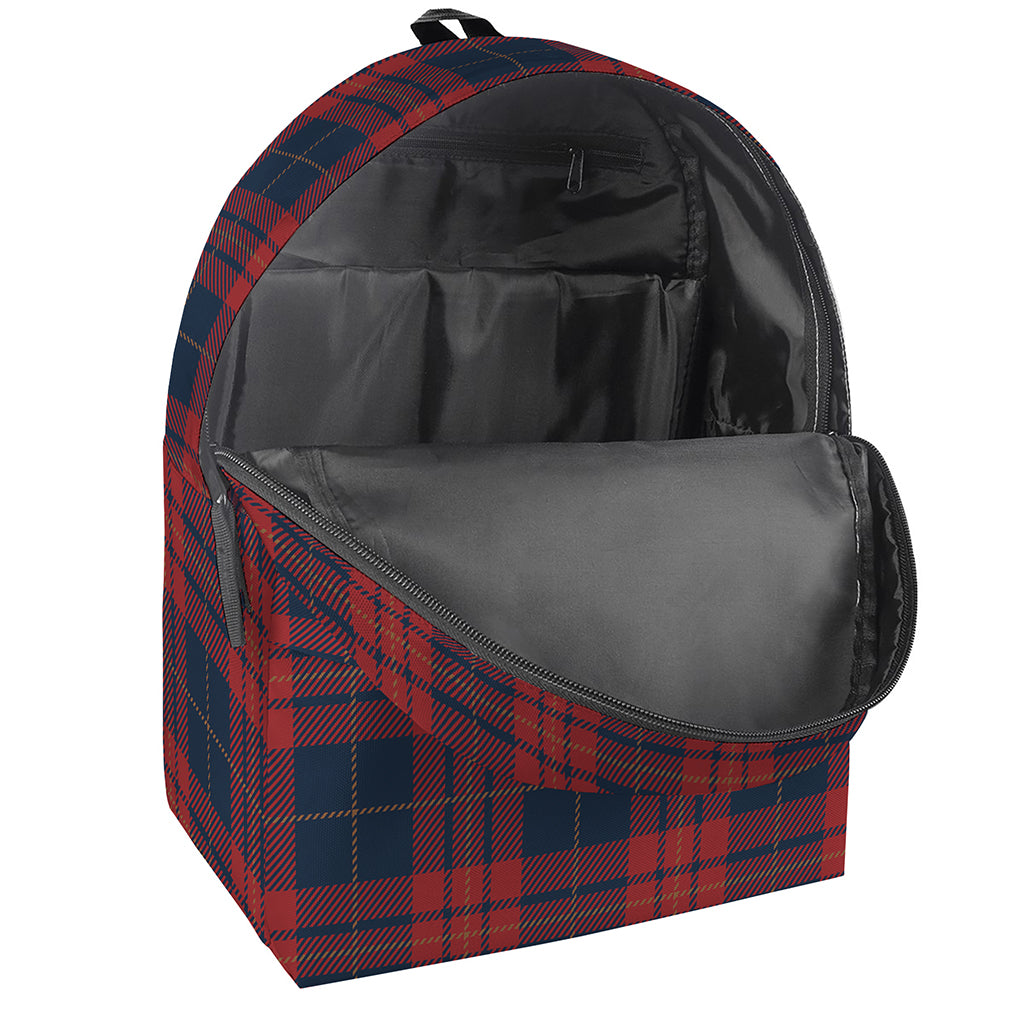 Blue And Red Tartan Pattern Print Backpack
