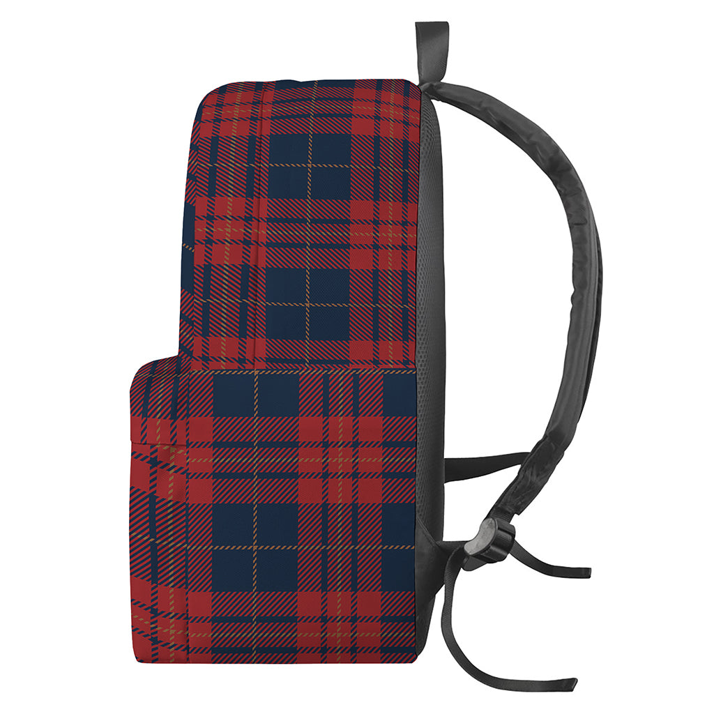 Blue And Red Tartan Pattern Print Backpack
