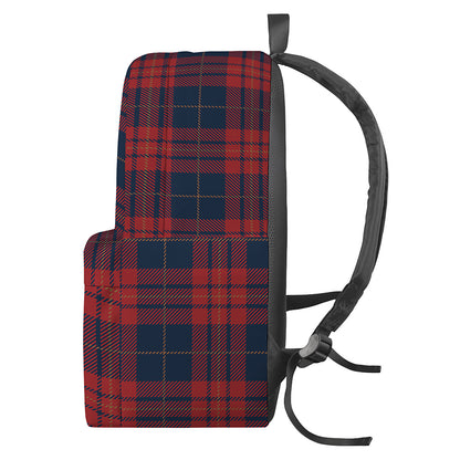 Blue And Red Tartan Pattern Print Backpack
