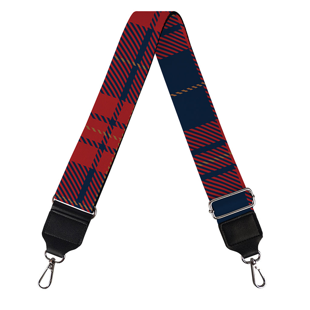 Blue And Red Tartan Pattern Print Bag Strap