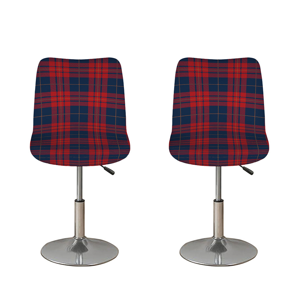 Blue And Red Tartan Pattern Print Bar Stool Covers