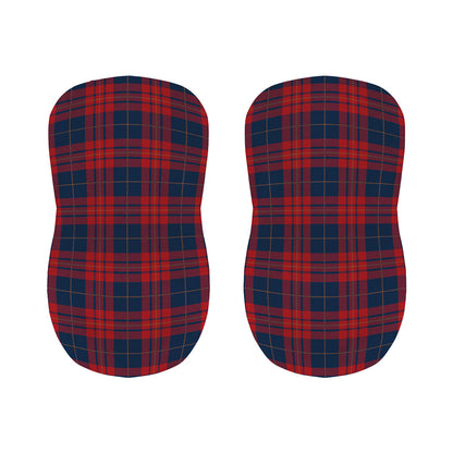 Blue And Red Tartan Pattern Print Bar Stool Covers