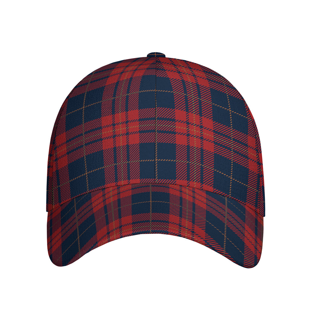 Blue And Red Tartan Pattern Print Baseball Cap