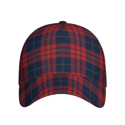 Blue And Red Tartan Pattern Print Baseball Cap