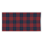 Blue And Red Tartan Pattern Print Beach Towel