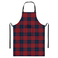 Blue And Red Tartan Pattern Print Bib Apron With Pocket