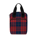 Blue And Red Tartan Pattern Print Bible Tote Bag