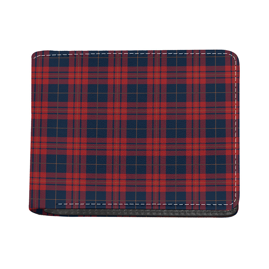 Blue And Red Tartan Pattern Print Bifold Wallet