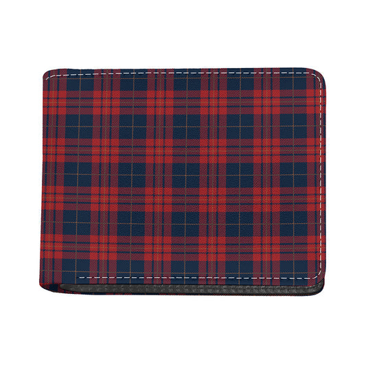Blue And Red Tartan Pattern Print Bifold Wallet