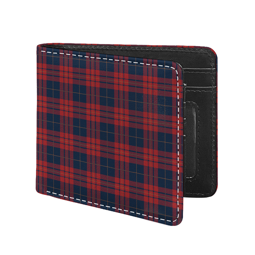 Blue And Red Tartan Pattern Print Bifold Wallet