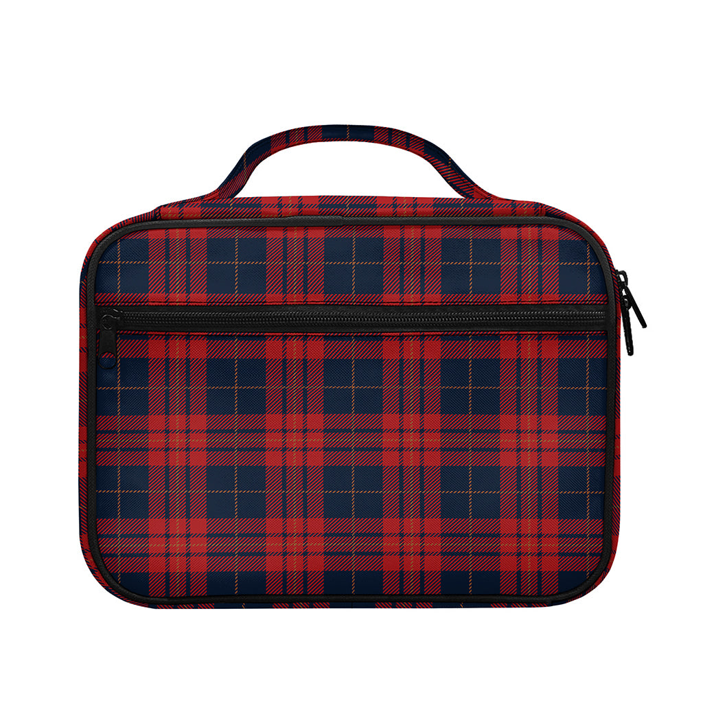 Blue And Red Tartan Pattern Print Briefcase Bible Bag