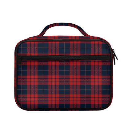 Blue And Red Tartan Pattern Print Briefcase Bible Bag