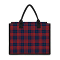 Blue And Red Tartan Pattern Print Canvas Tote Bag