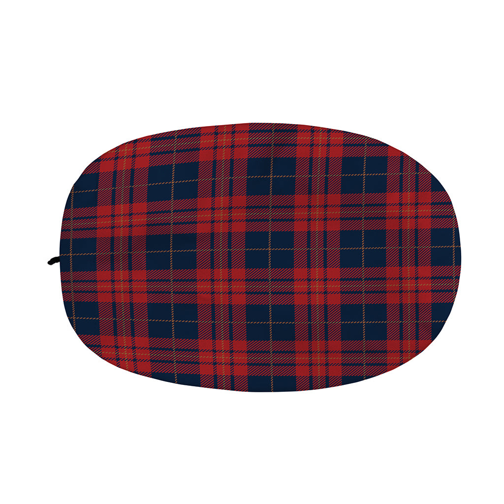 Blue And Red Tartan Pattern Print Car Side Mirror Covers