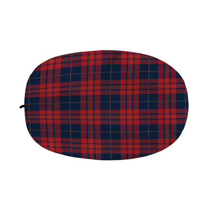 Blue And Red Tartan Pattern Print Car Side Mirror Covers