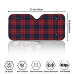 Blue And Red Tartan Pattern Print Car Windshield Sun Shade