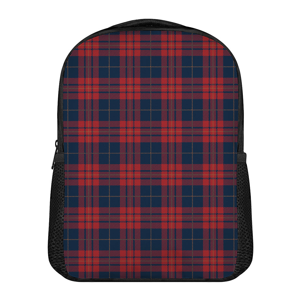 Blue And Red Tartan Pattern Print Casual Backpack