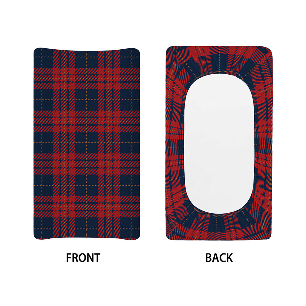 Blue And Red Tartan Pattern Print Changing Pad Cover
