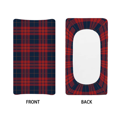 Blue And Red Tartan Pattern Print Changing Pad Cover