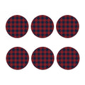 Blue And Red Tartan Pattern Print Coaster Set