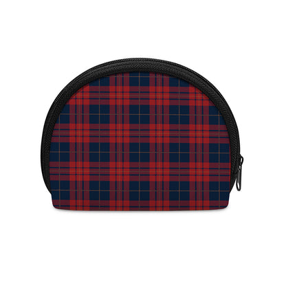 Blue And Red Tartan Pattern Print Coin Purse
