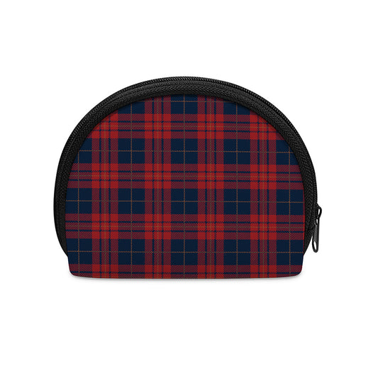 Blue And Red Tartan Pattern Print Coin Purse