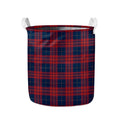 Blue And Red Tartan Pattern Print Collapsible Laundry Basket