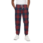Blue And Red Tartan Pattern Print Cotton Pants