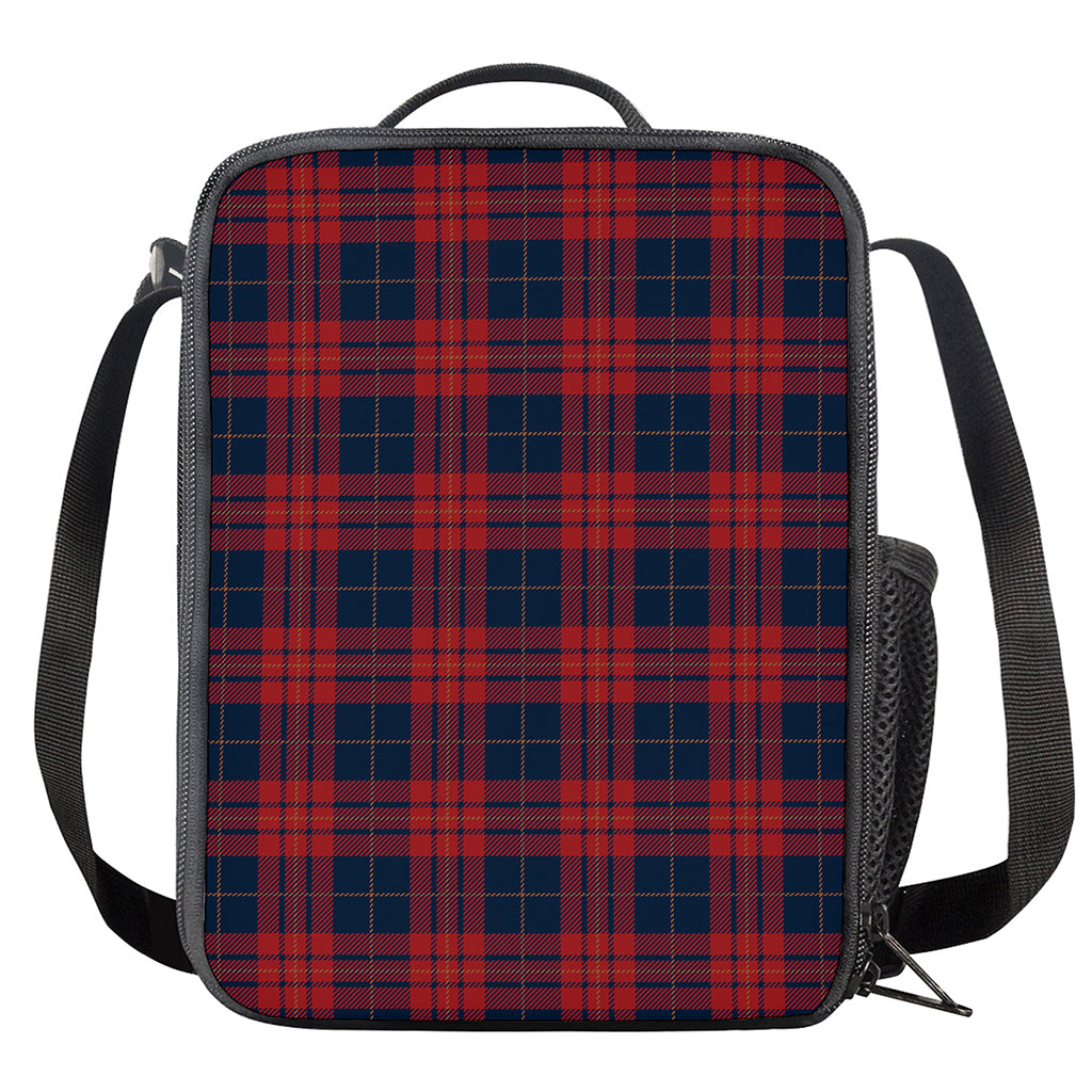 Blue And Red Tartan Pattern Print Crossbody Lunch Bag